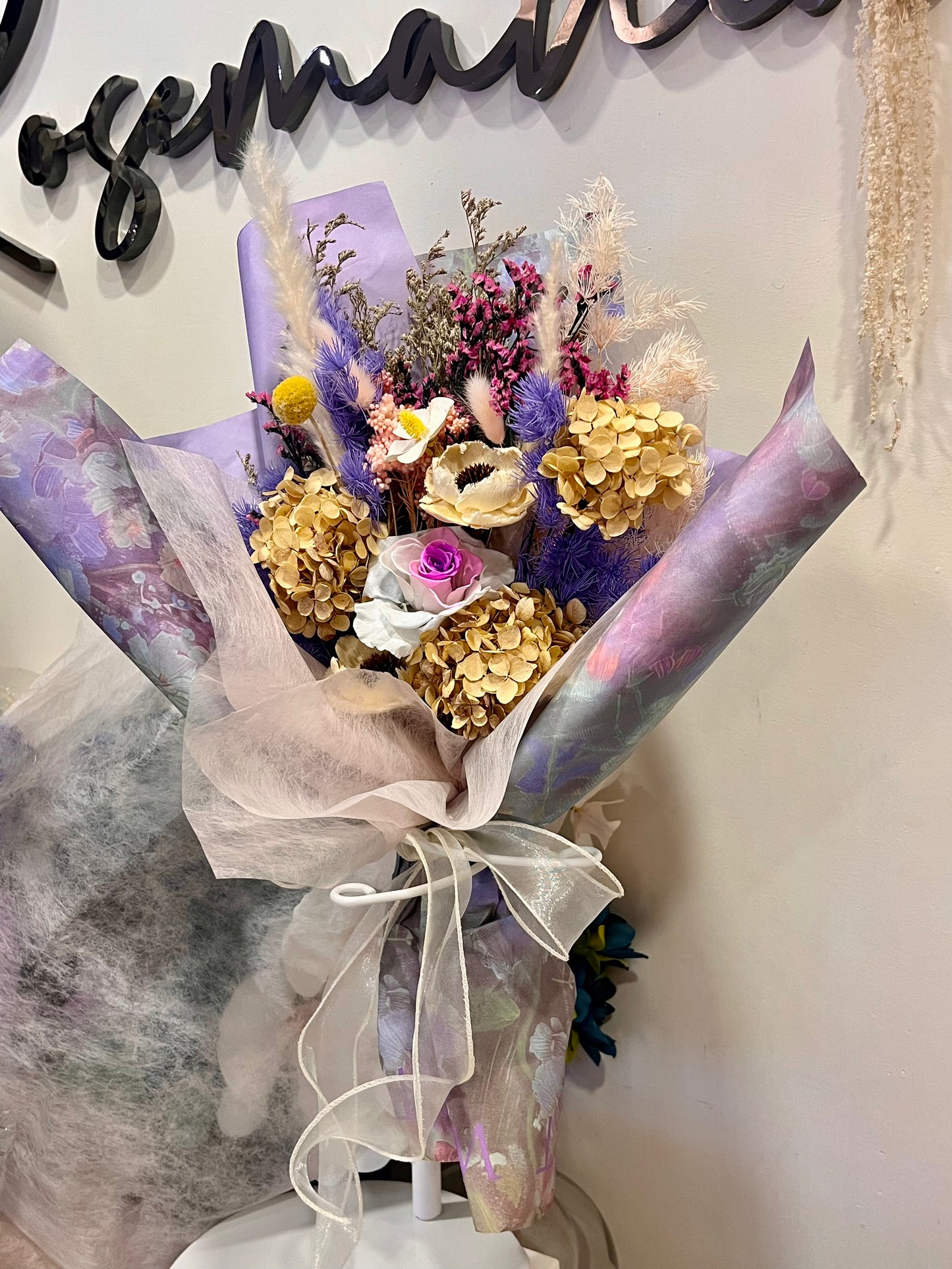 Preserved Purple Tone Bouquet