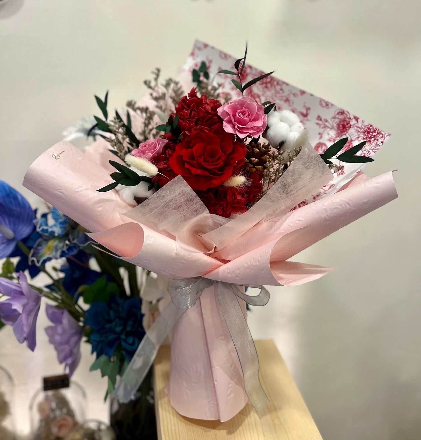 Red Preserved Roses Bouquet