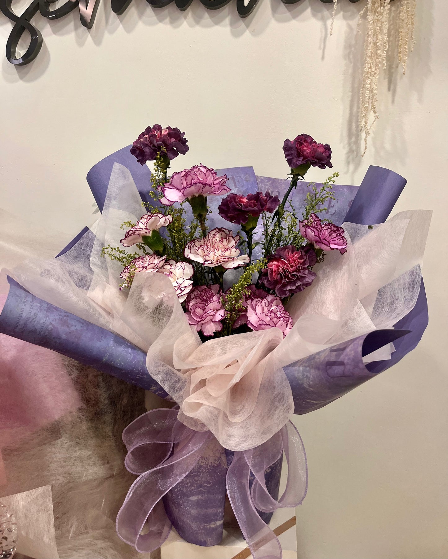 Fresh Purple Carnation Bouquet