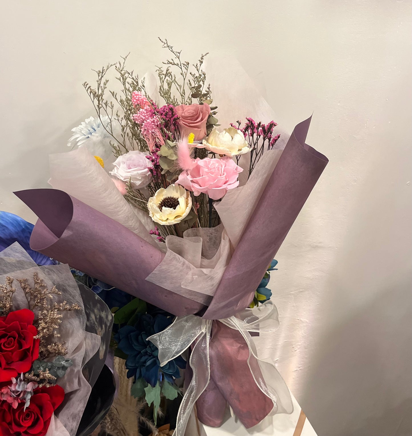 Pink Preserved Roses Bouquet