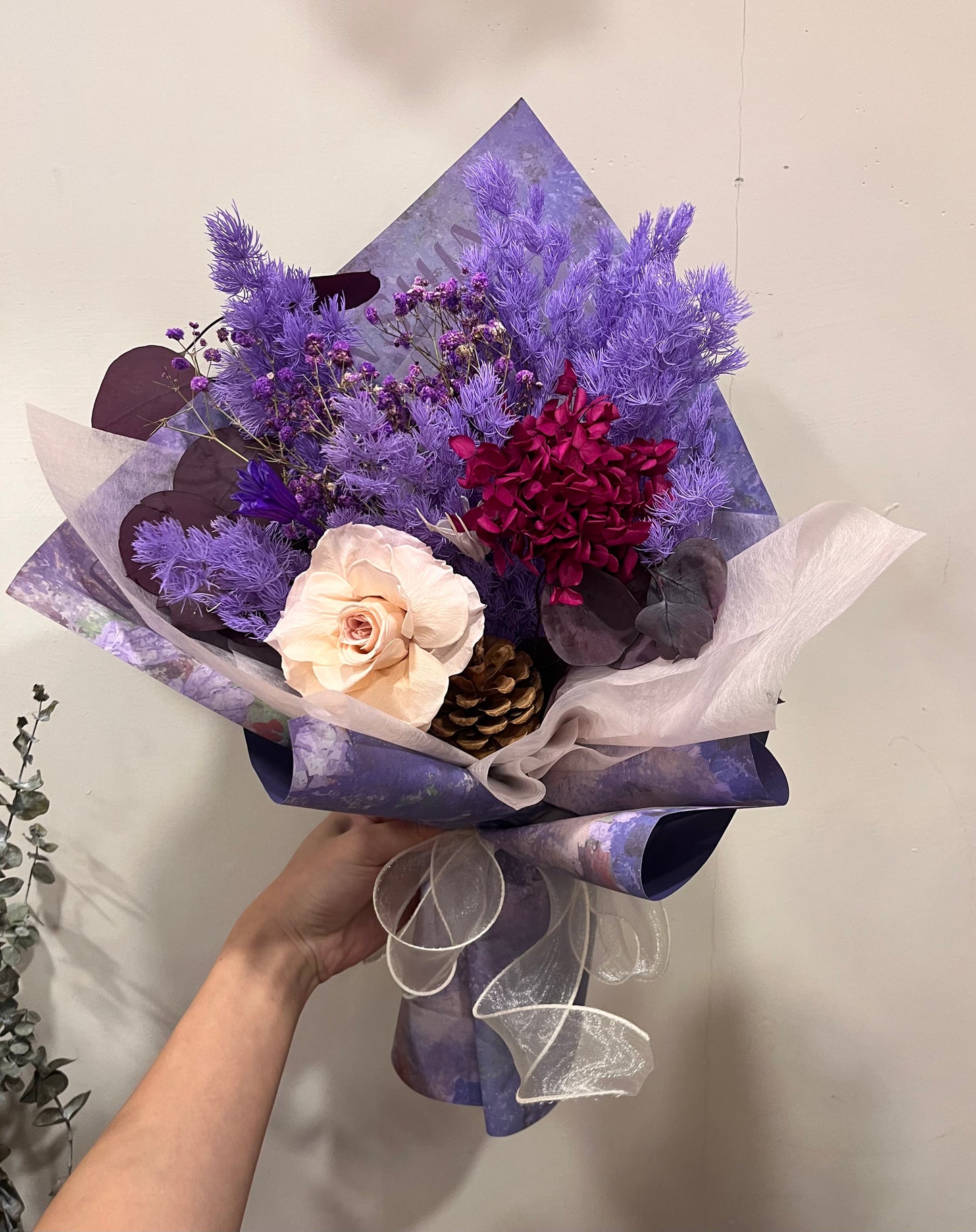 Preserved Purple Tone Rose Bouquet