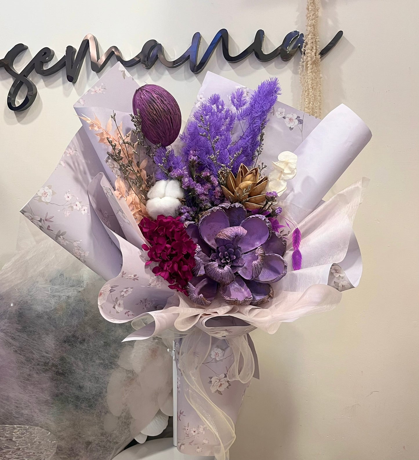 Preserved Purple Tone Bouquet