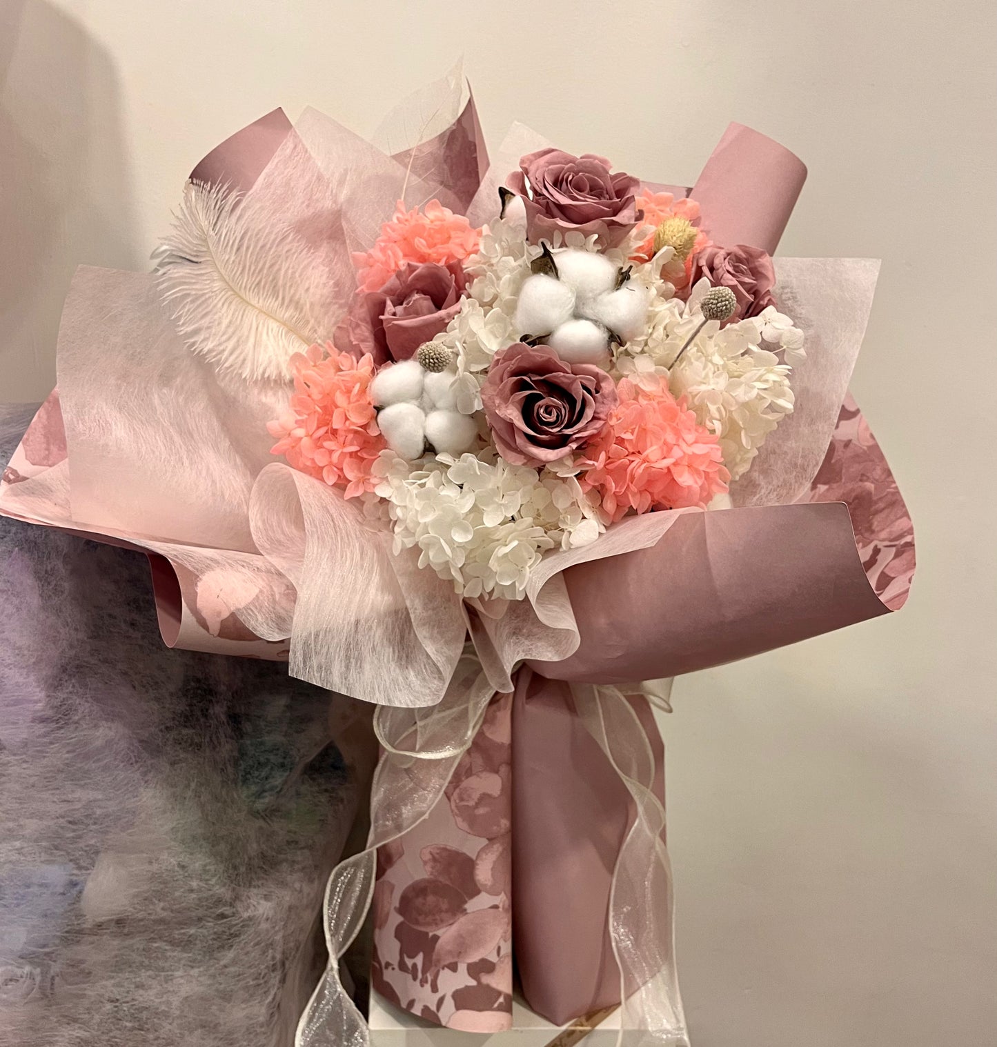 Preserved Pink Roses Bouquet