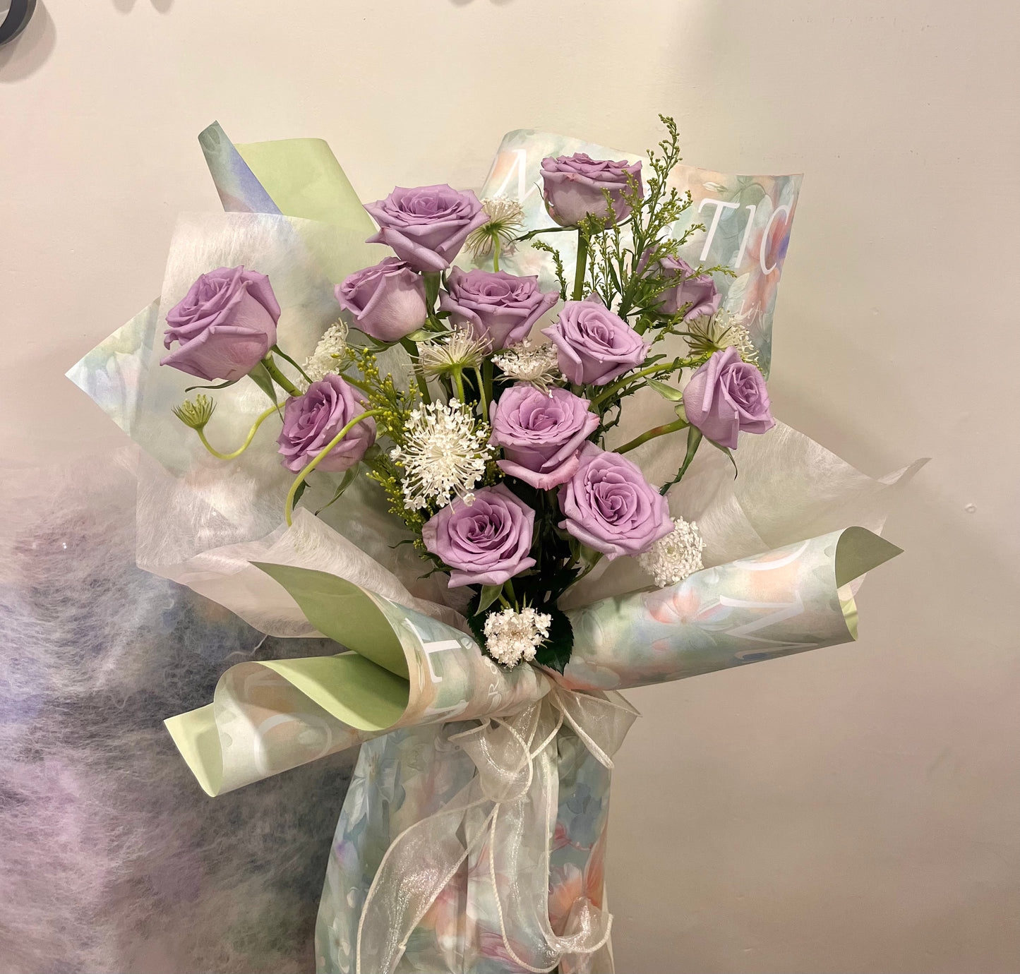 Fresh Purple Roses Bouquet