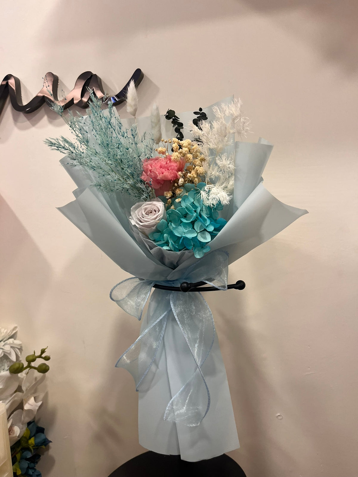 Preserved Blue Tone Roses Bouquet 藍色調保鮮花玫瑰花束