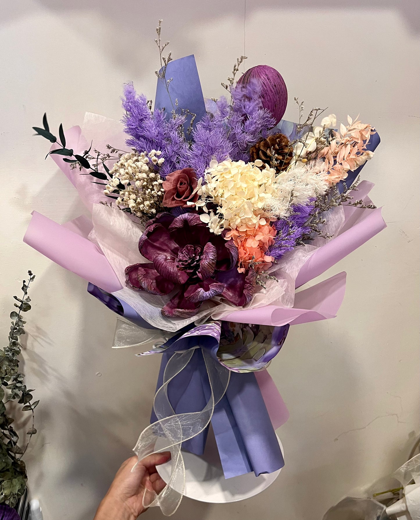 Preserved Purple Tone Rose Bouquet