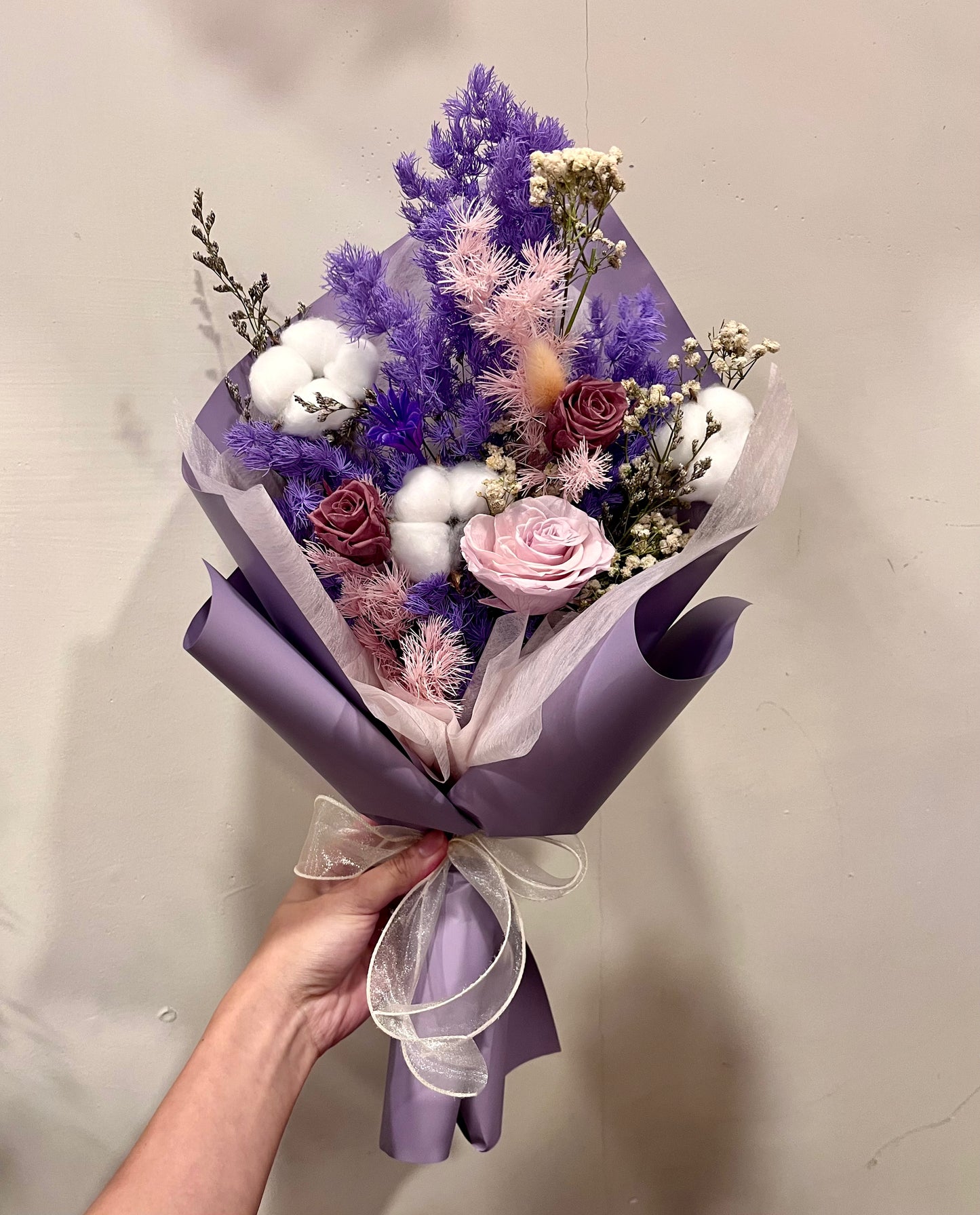 Preserved Purple Tone Roses Bouquet