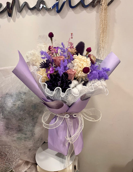 Preserved Purple Roses Bouquet