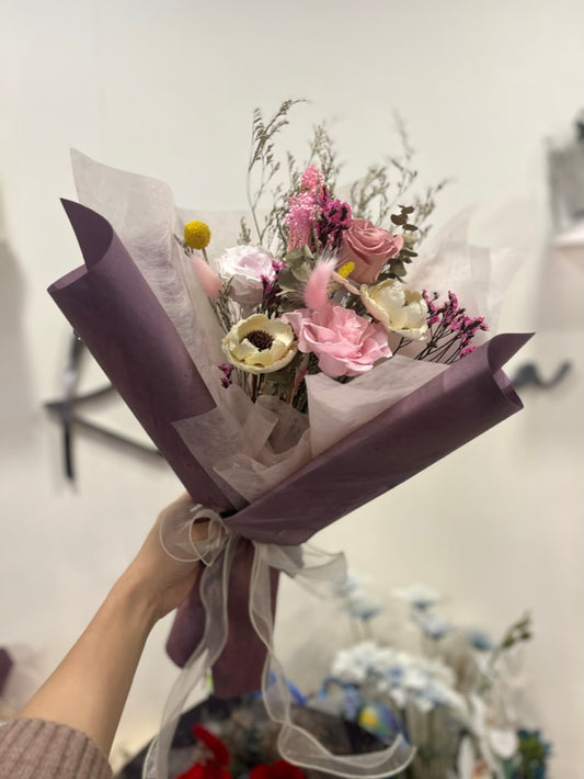 Pink Preserved Roses Bouquet