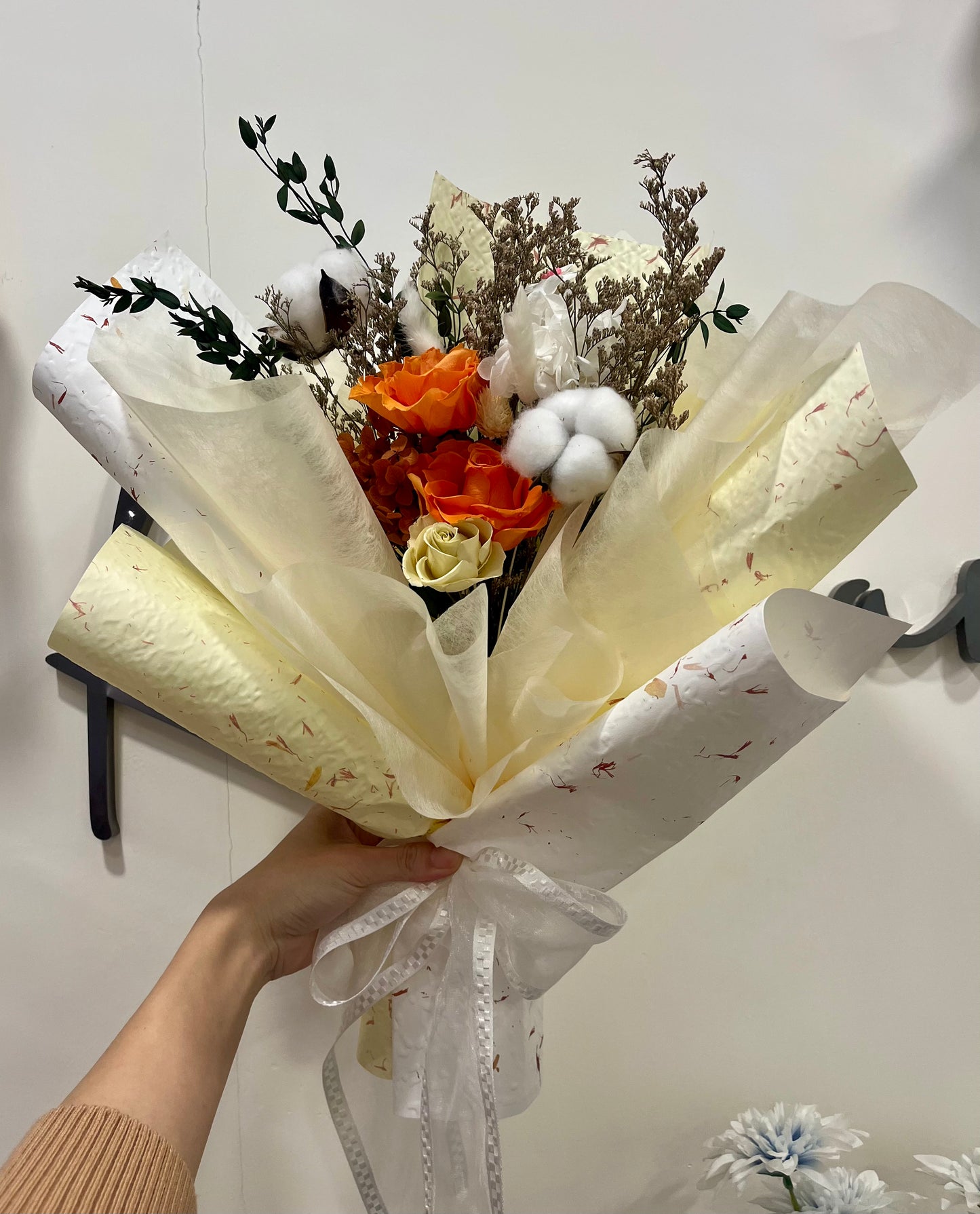 Preserved Orange Roses Bouquet