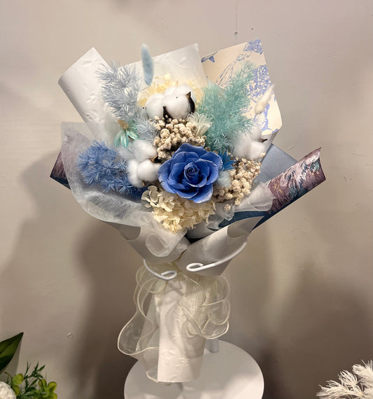Blue Tone Preserved Rose Bouquet 藍色系保鮮花/永生花玫瑰花束