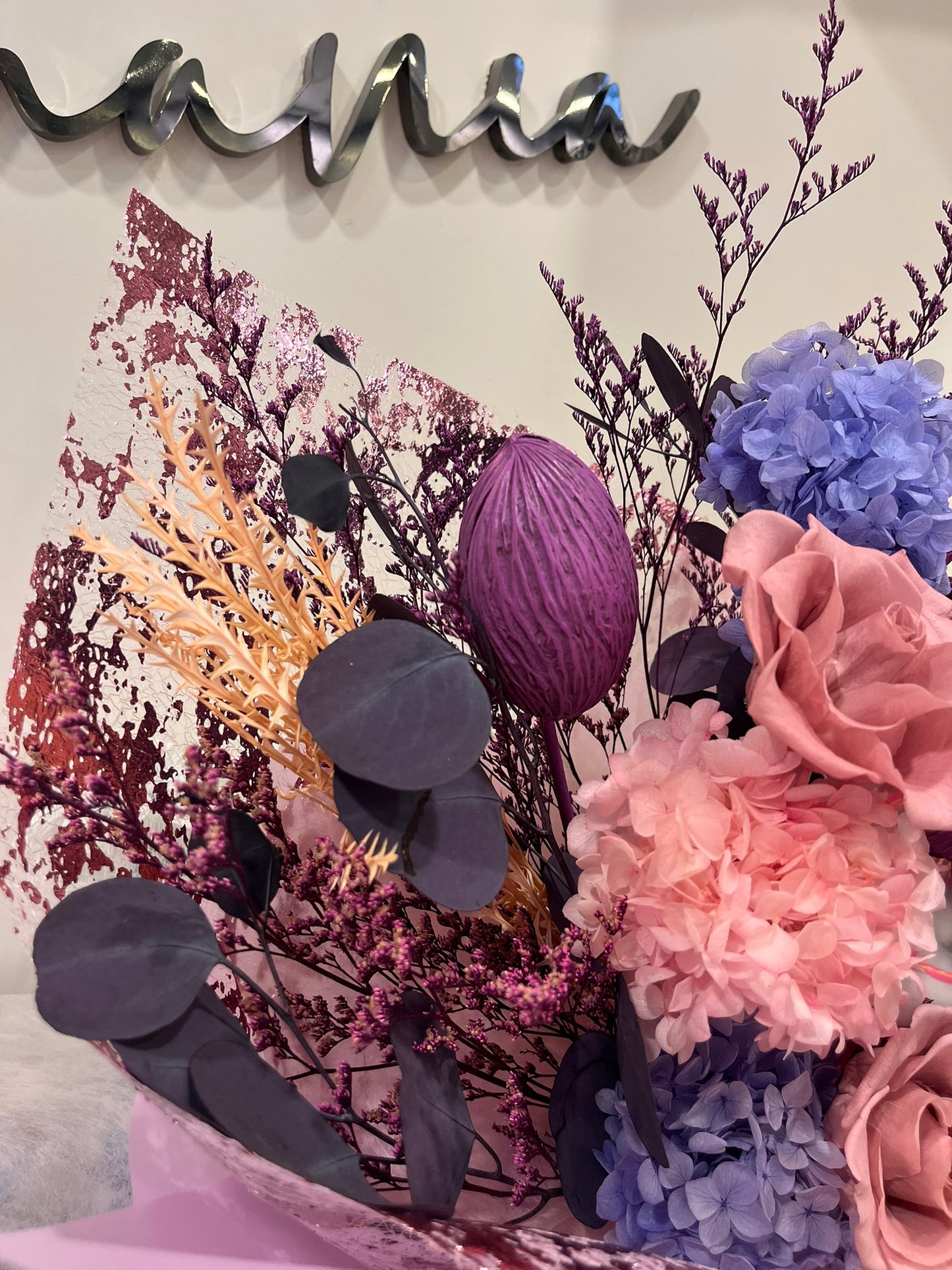 Purple-tone Preserved Roses Bouquet