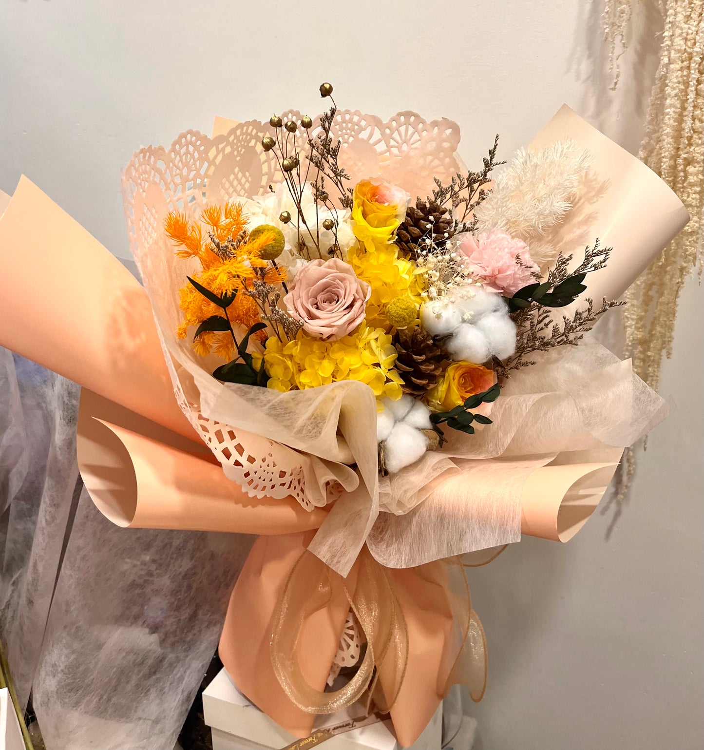 Preserved Orange Tone Bouquet