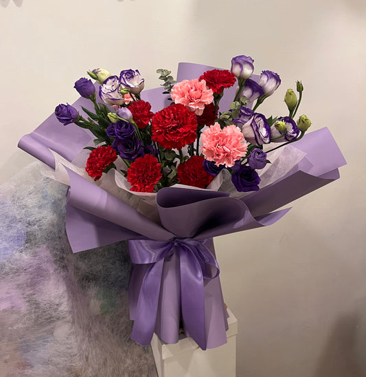 Fresh Purple Ranunculus & Carnation Bouquet