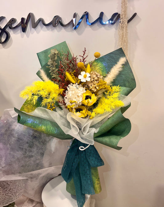 Preserved Yellow Green Bouquet