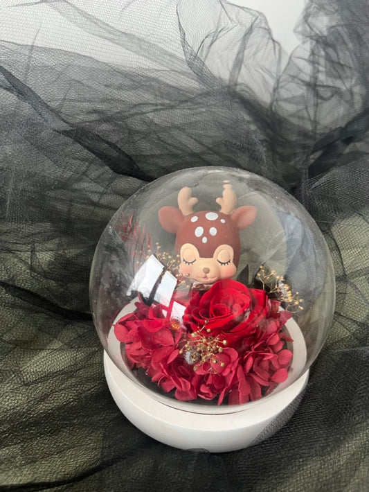 Deer Love Rose Dome