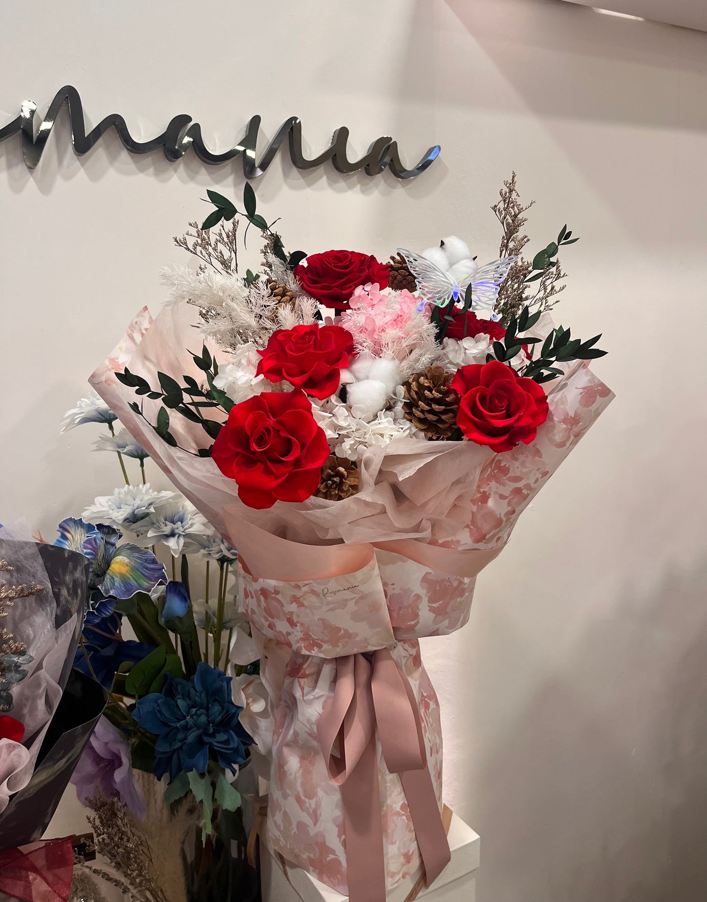 Romantic Red Preserved Roses Bouquet