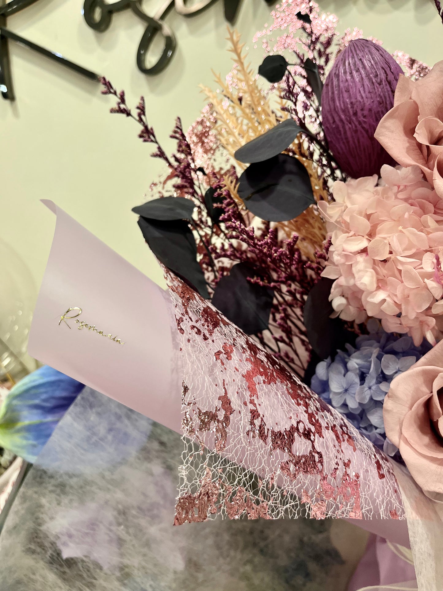 Purple-tone Preserved Roses Bouquet