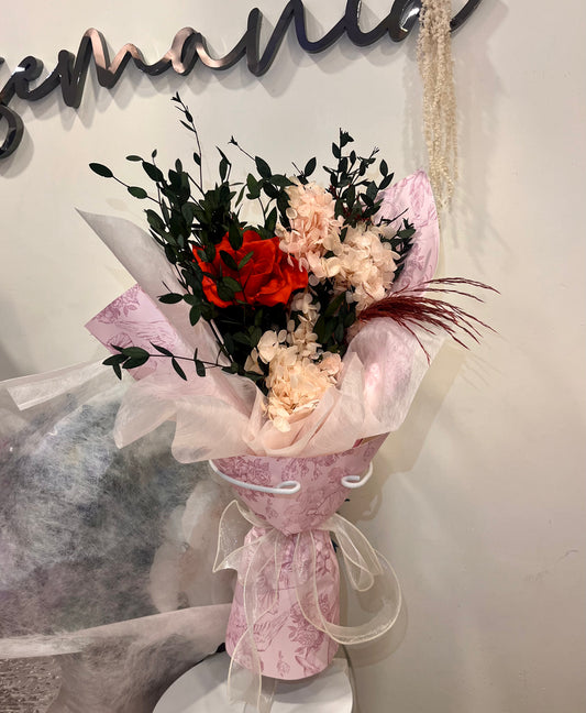 Preserved Hydrangea and Rose Bouquet