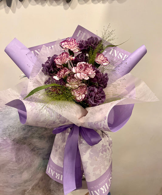 Dual-tone Purple Fresh Carnation Bouquet