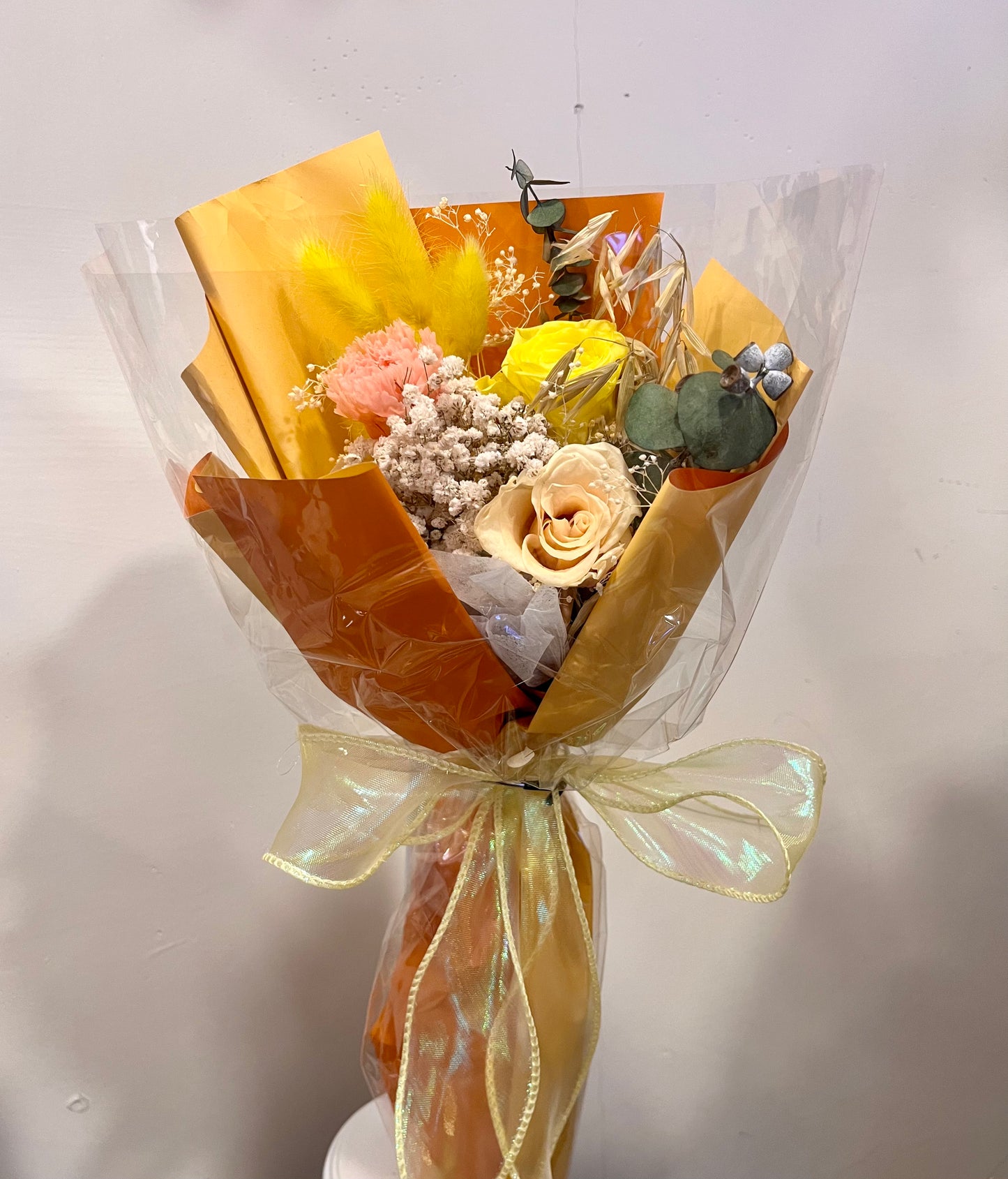 Preserved Orange Tone Roses Bouquet 橙色調保鮮花玫瑰花束