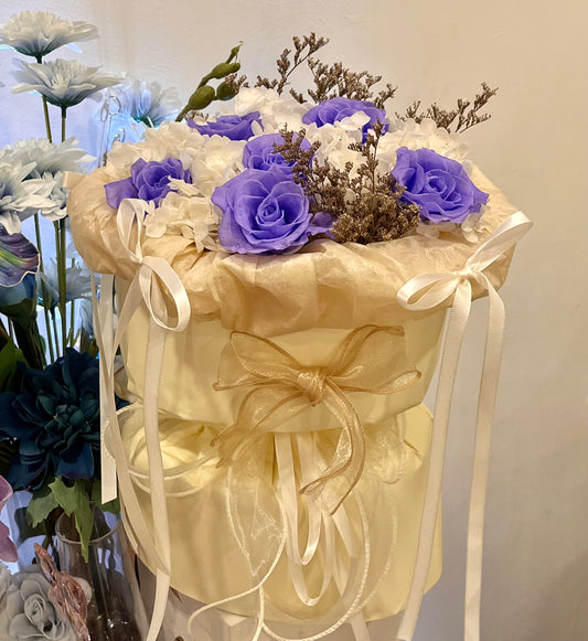Purple Preserved Roses Bouquet