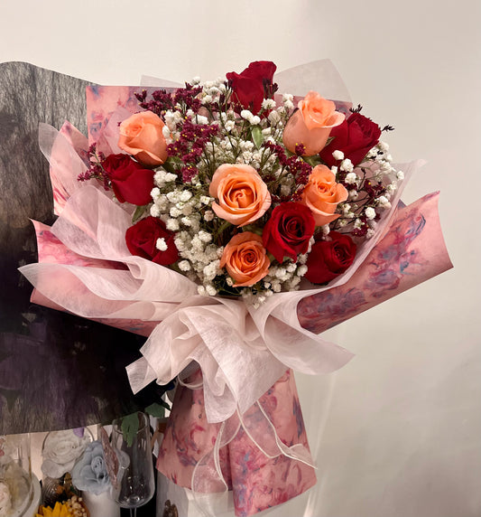 Dual-color Fresh Roses Bouquet