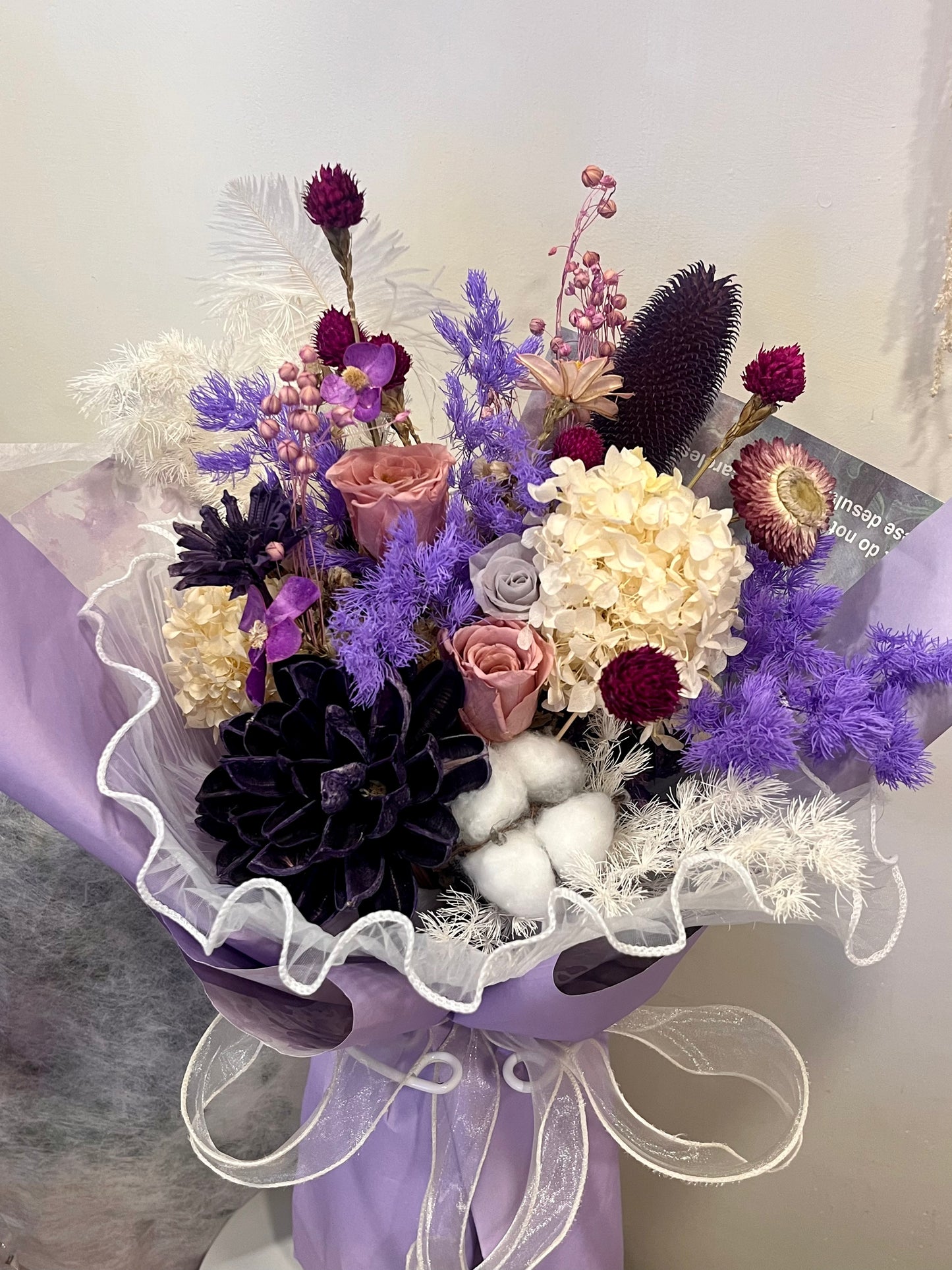 Preserved Purple Roses Bouquet