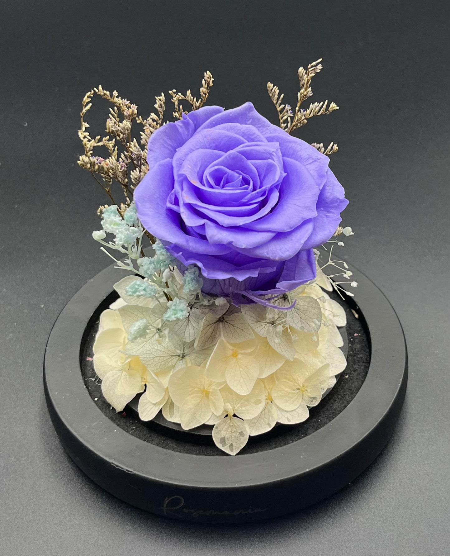 Preserved Purple Rose Glass Dome