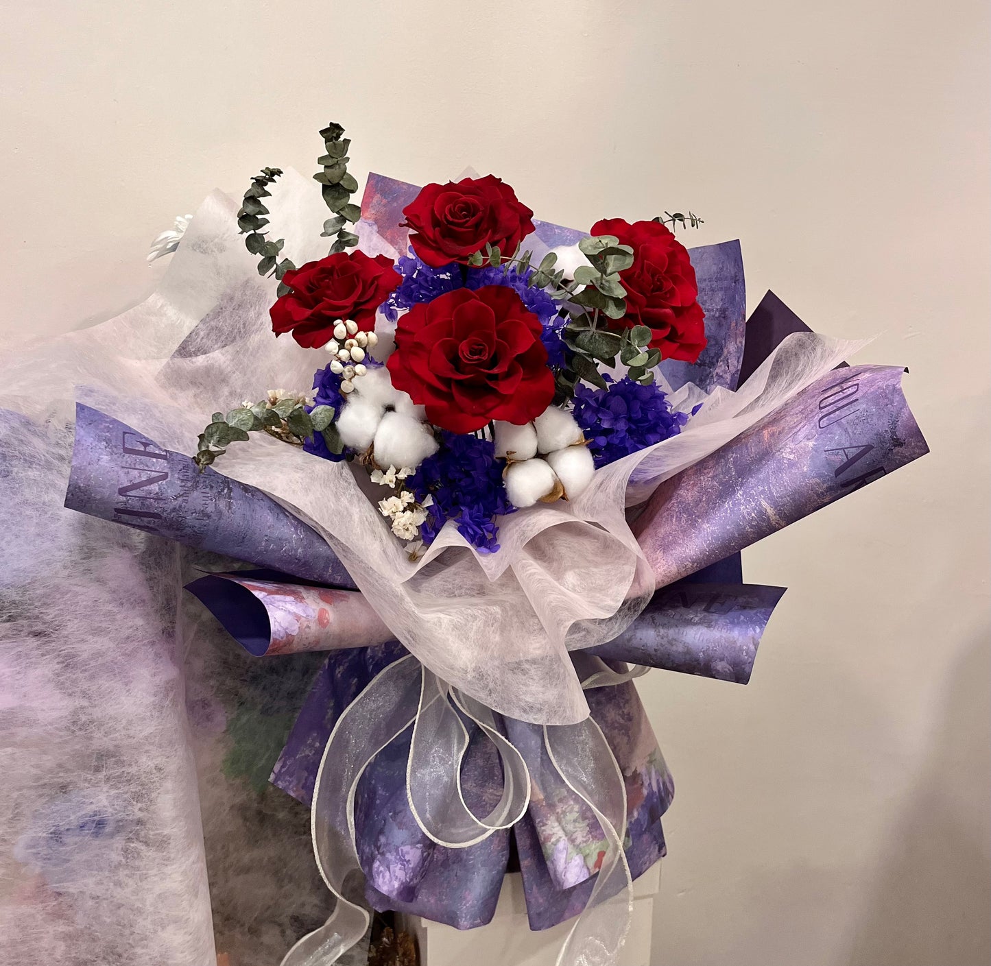 Preserved Red Roses Bouquet