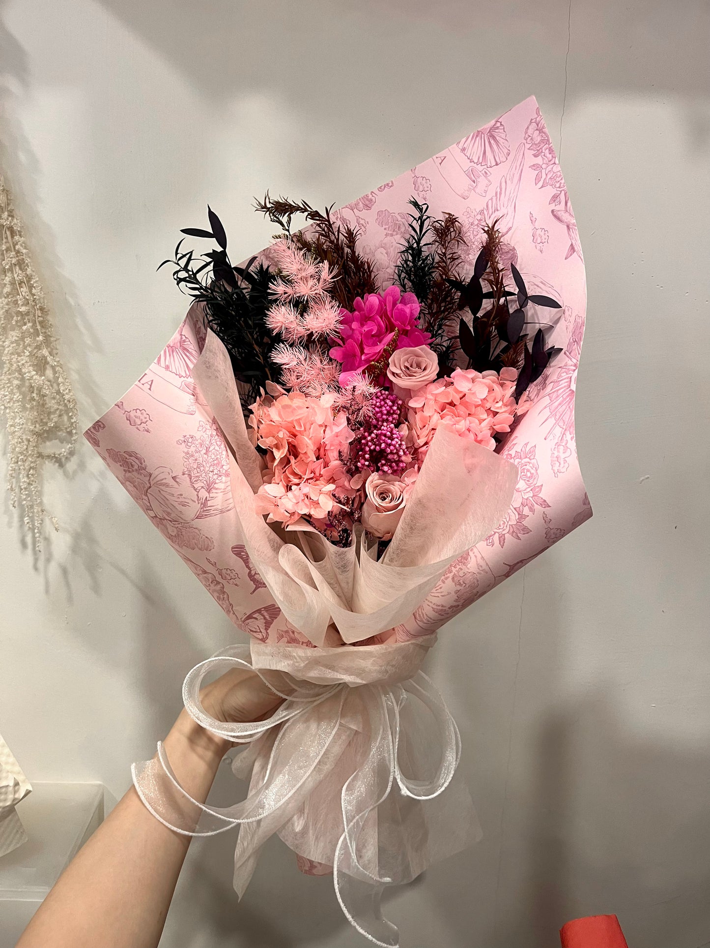 Preserved Pink Roses Bouquet 粉紅色系保鮮花玫瑰花束
