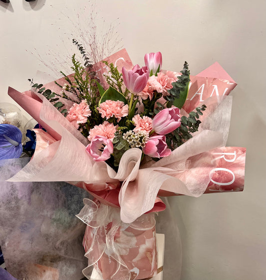 Fresh Tulip and Carnation Bouquet