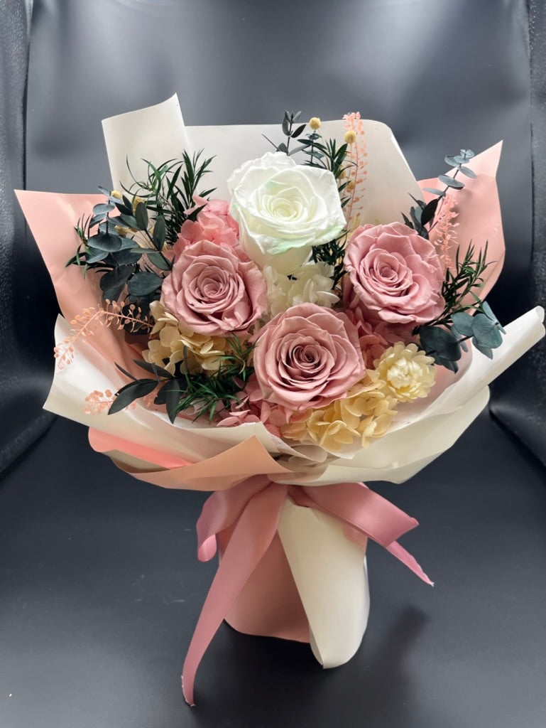Preserved Pink Roses Bouquet