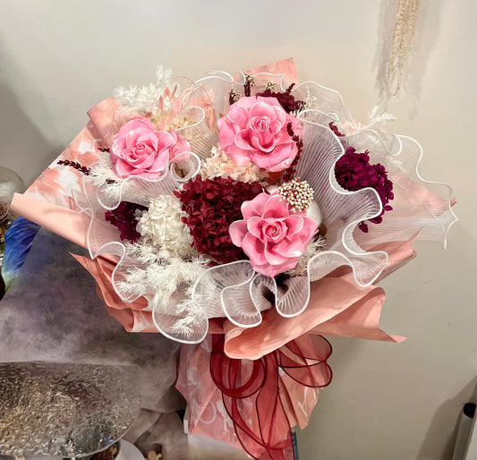 50-60cm Wide Sphere Preserved Roses Bouquet