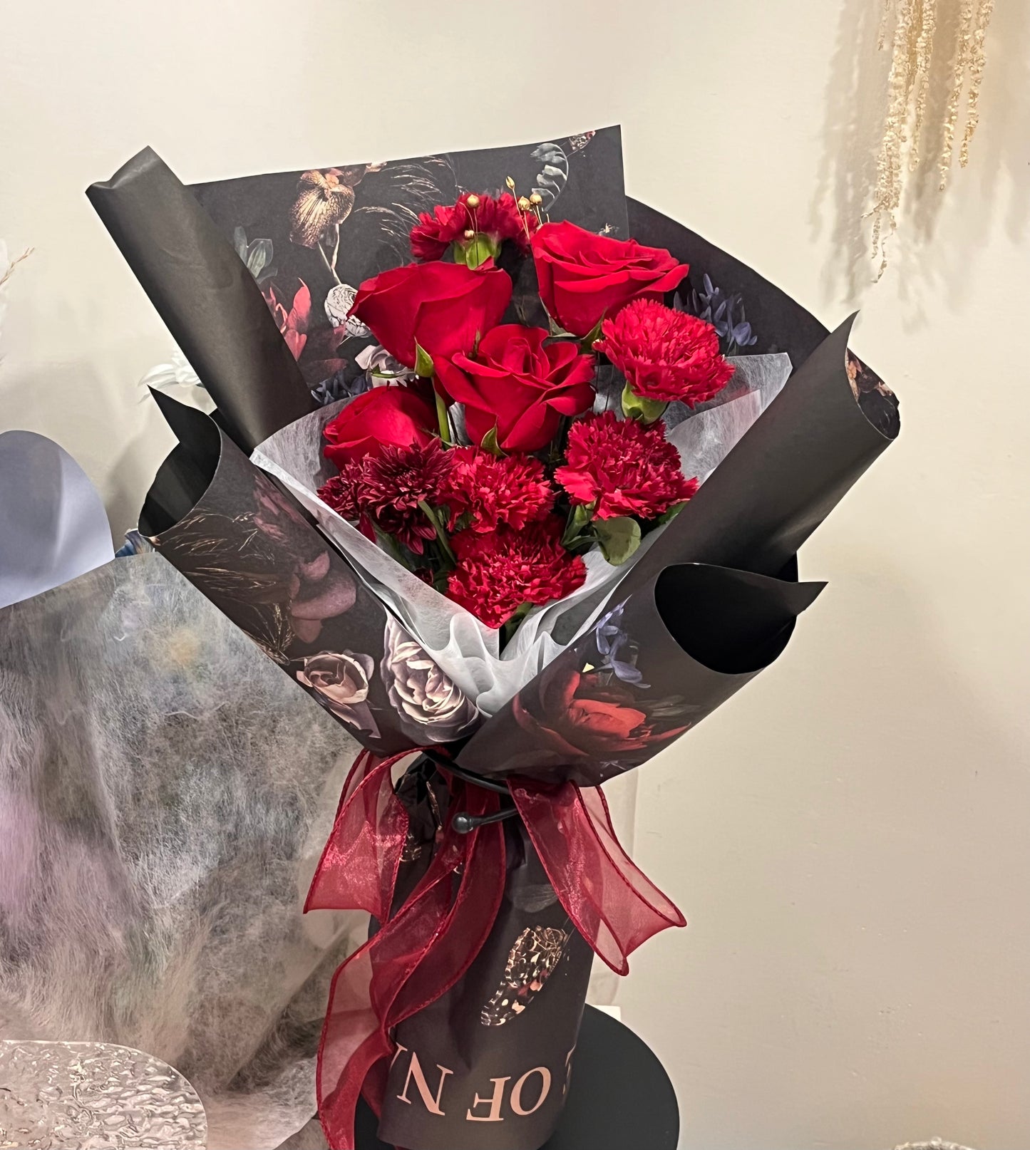 Fresh Red Roses and Flowers Bouquet