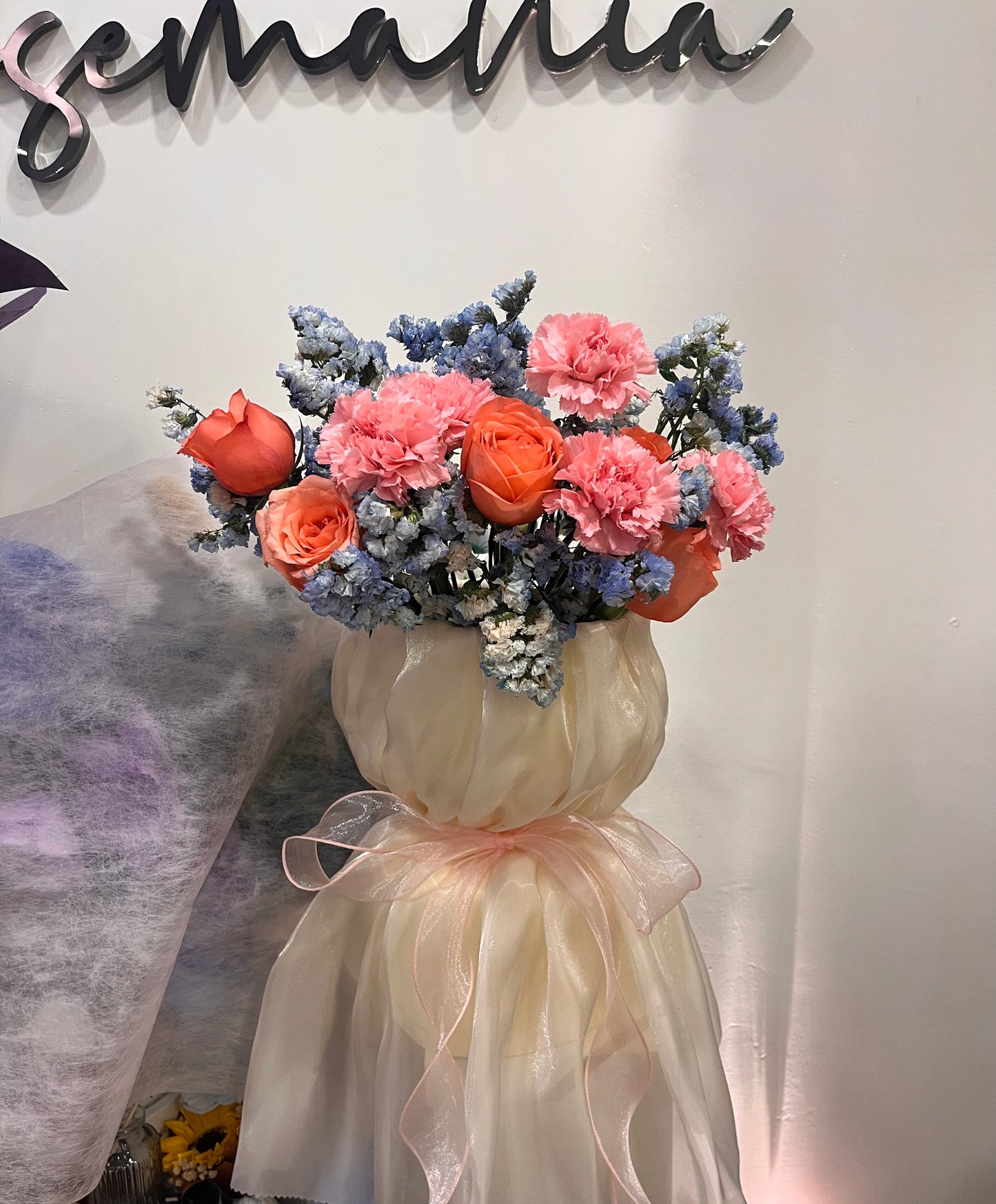 Fresh Roses and Carnation Bouquet