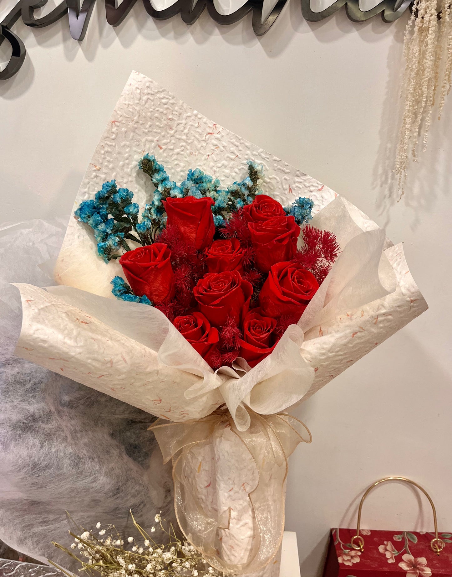 Preserved Red Roses Bouquet