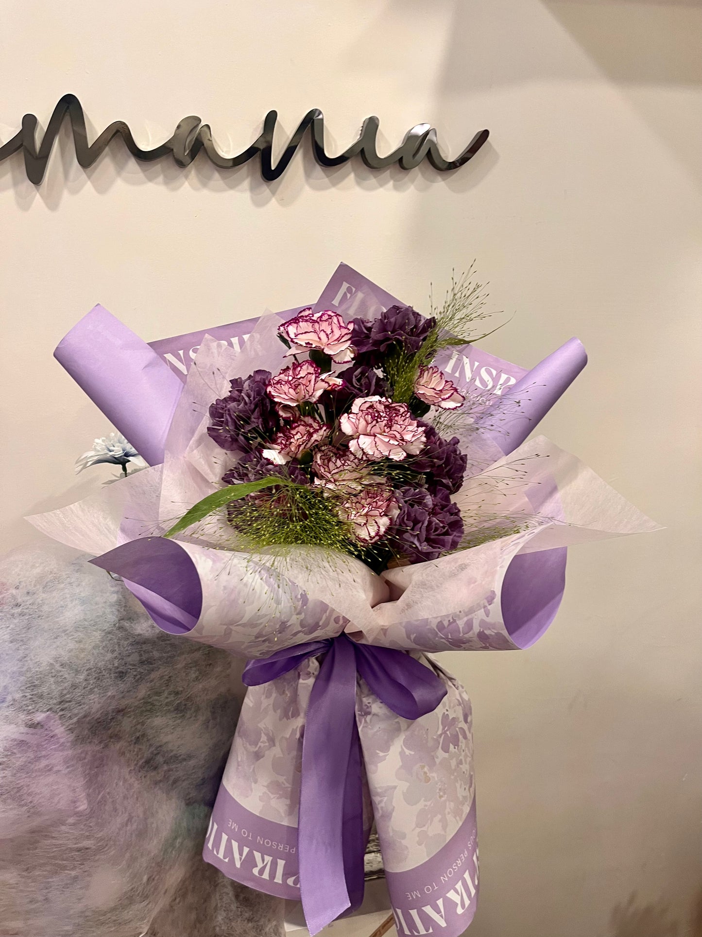 Dual-tone Purple Fresh Carnation Bouquet