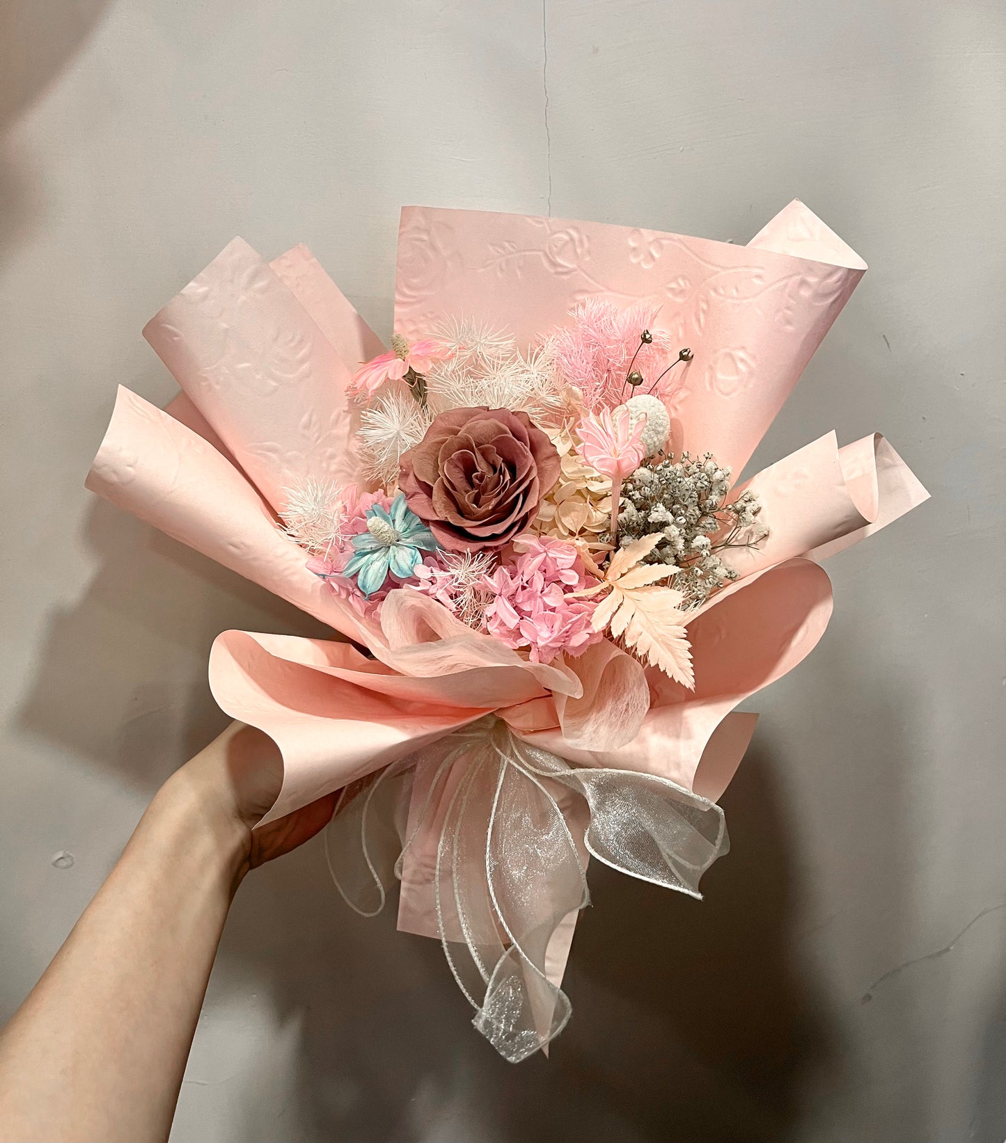 Preserved Pink Rose Bouquet 粉紅色系保鮮花玫瑰花束