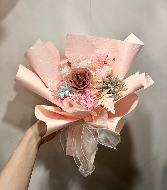 Preserved Pink Rose Bouquet 粉紅色系保鮮花玫瑰花束