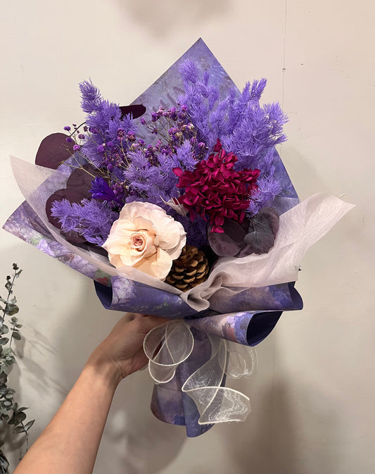 Preserved Purple Tone Rose Bouquet