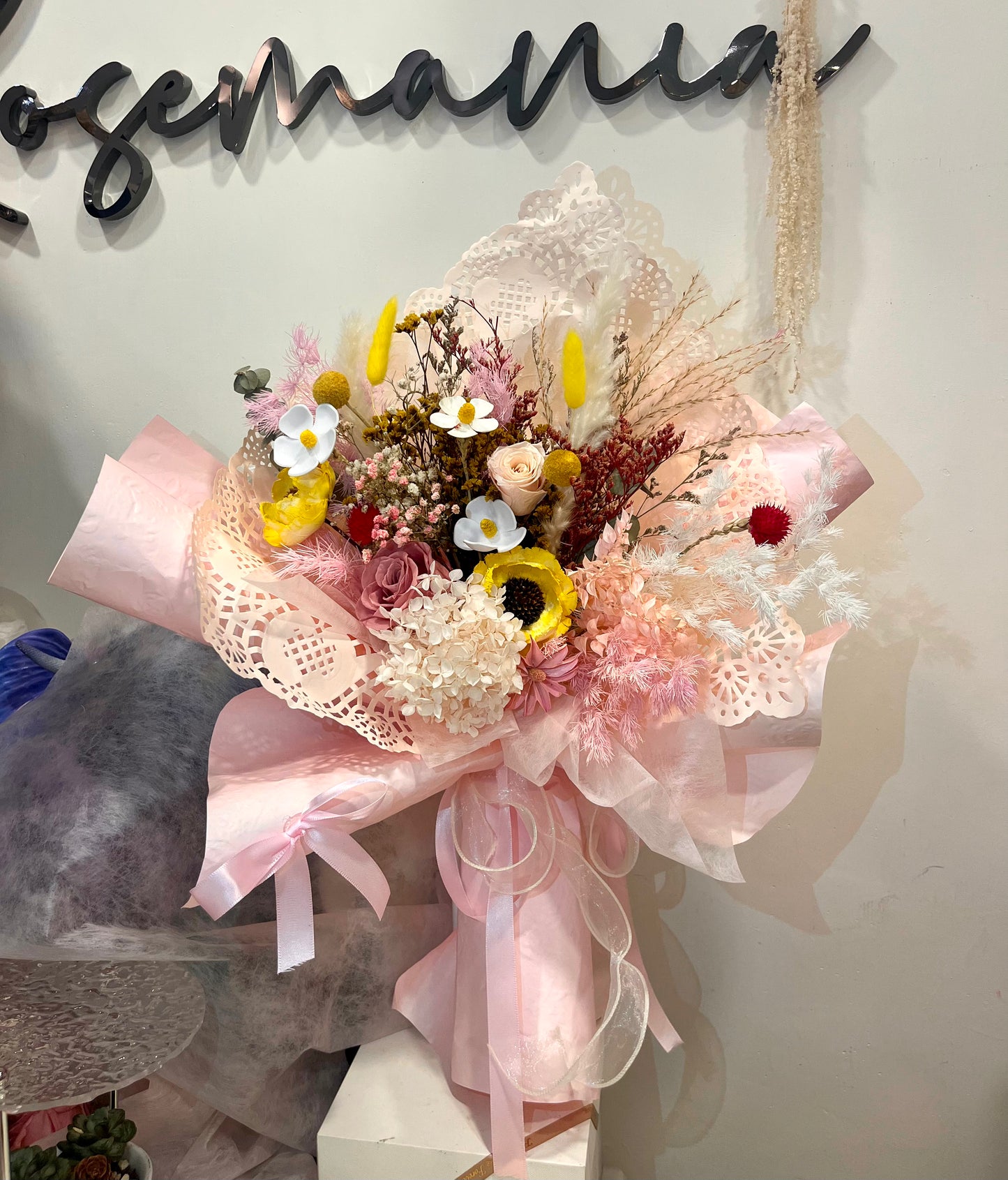 Preserved Pink Roses Bouquet