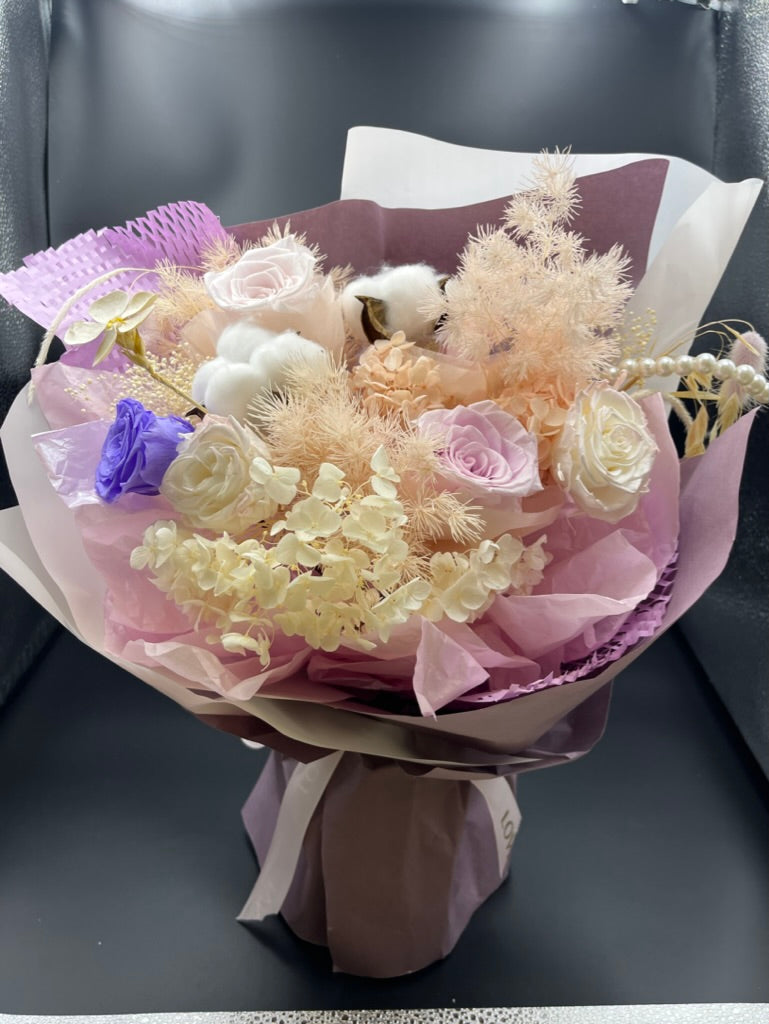 Preserved Purple Roses Bouquet