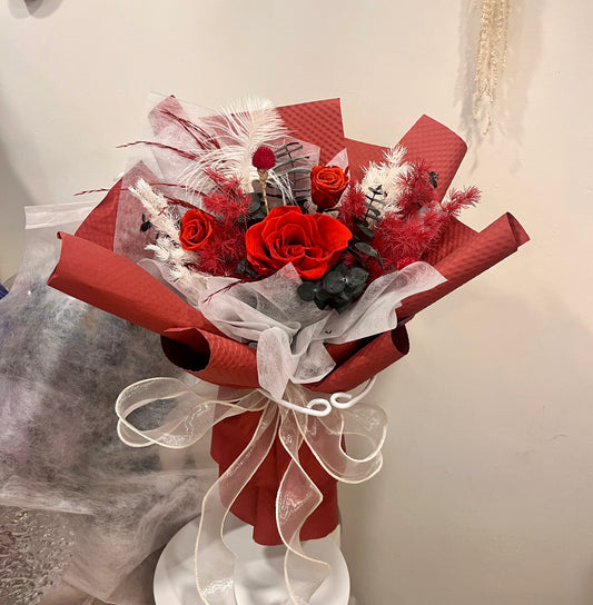 Preserved Red Roses Bouquet