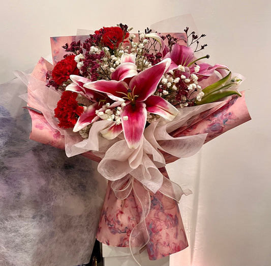 Fresh Lily and Carnation Bouquet