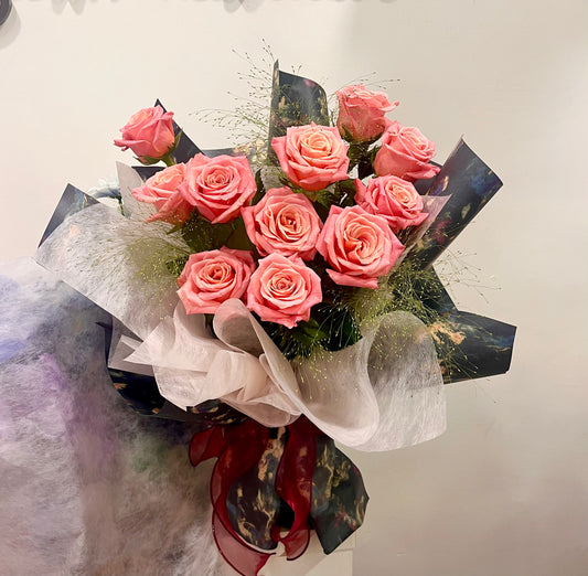 Fresh Pink Roses Bouquet