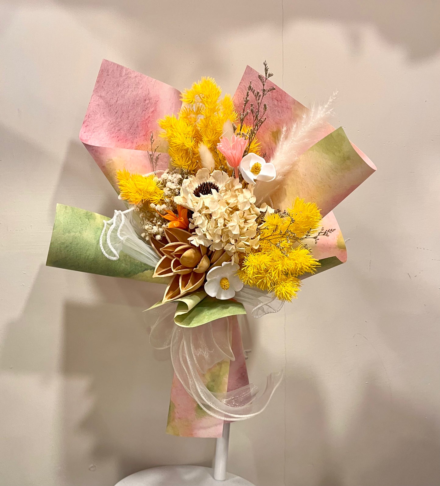Preserved Yellow Tone Flowers Bouquet 黃色調保鮮花永生花花束