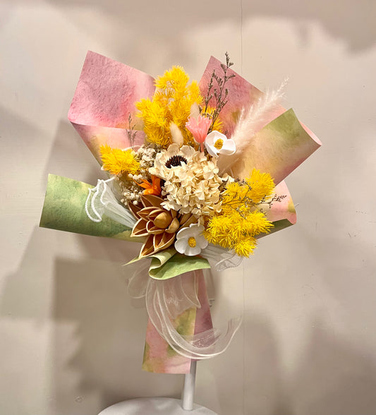 Preserved Yellow Tone Flowers Bouquet 黃色調保鮮花永生花花束