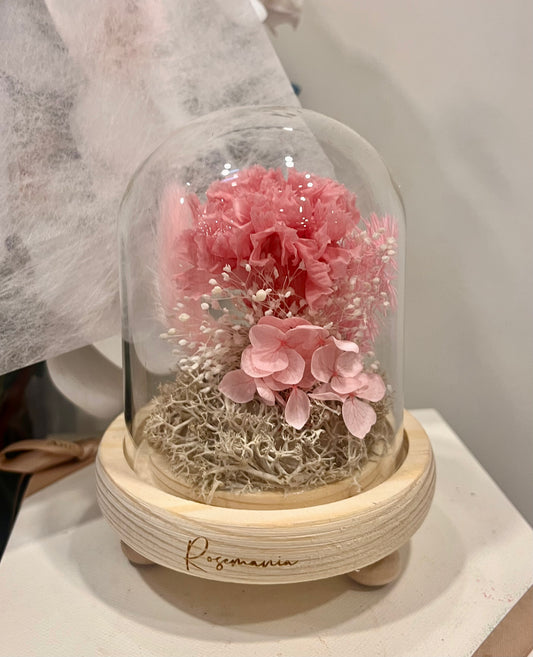 Preserved Carnation Glass Dome