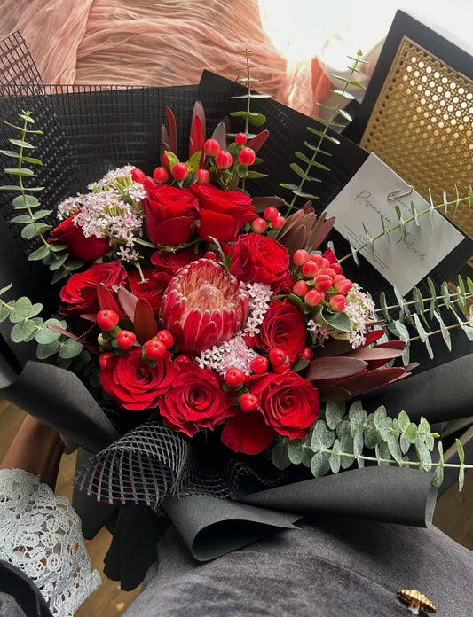 XL Preserved Bright Red Rose Bouquet